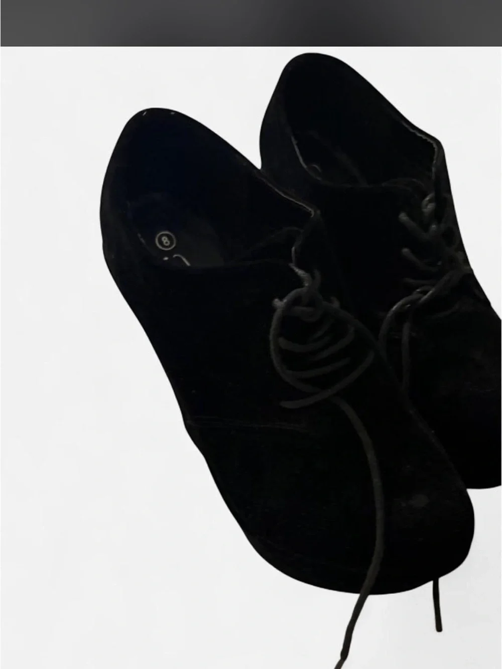 New without tags-Black Velvet Wedge Lace-Up Heels - Women